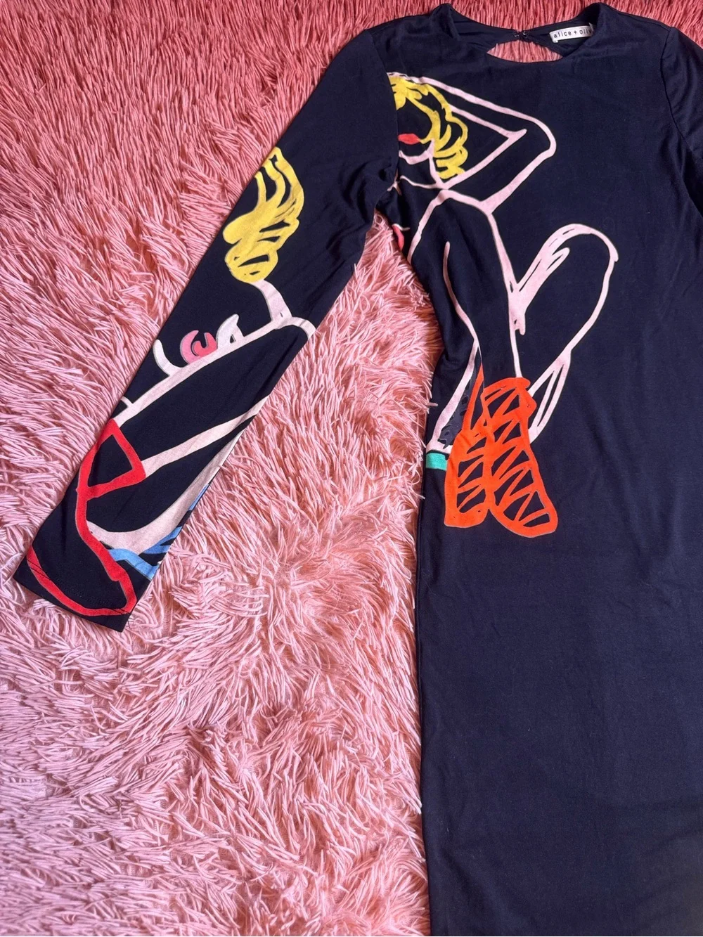 NWOT Alice + Olivia Tom Wesselmann Delora Open Back Maxi Dress. Size 6 - Picture 12 of 13